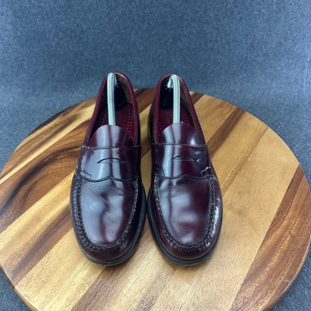 GH Bass Weejuns Logan Oxblood Burgundy Leather Slip On Penny Loafers Mens 10D - Picture 4 of 12